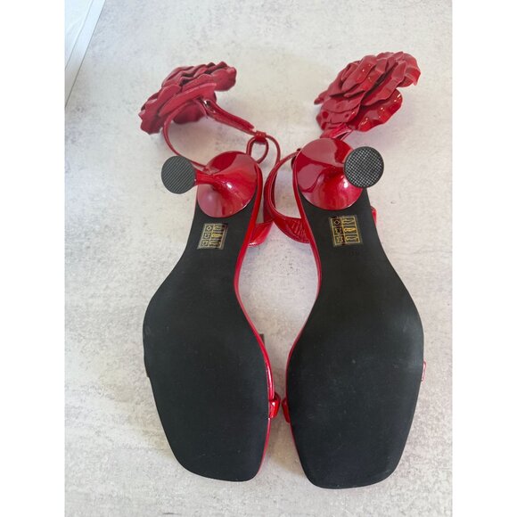 NIB‎ Jeffrey Campbell Flower Power Heels Red Patent Leather Ankle Strap Sz 40 - Picture 4 of 10